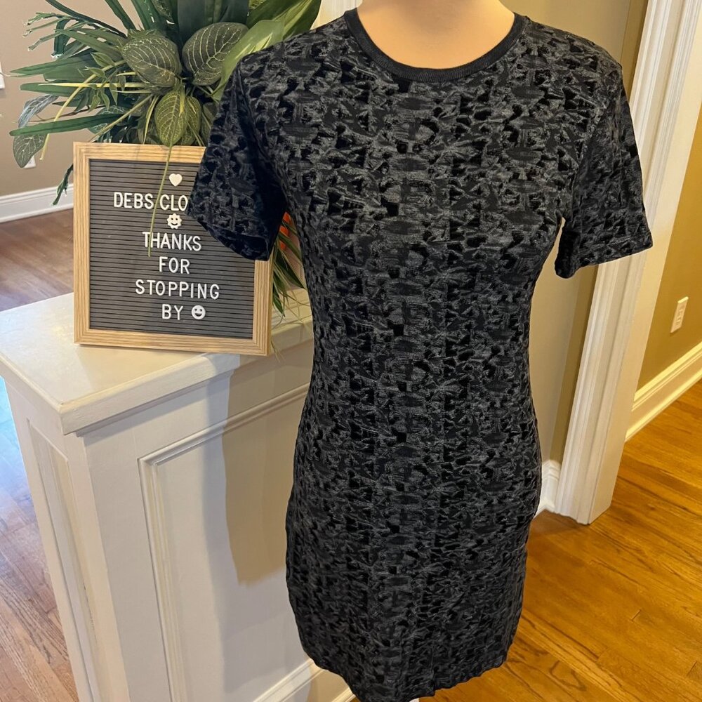Theyskens Theory Iknife Cherry Jersey Dress Women’s Size Small Black Stretch Cot